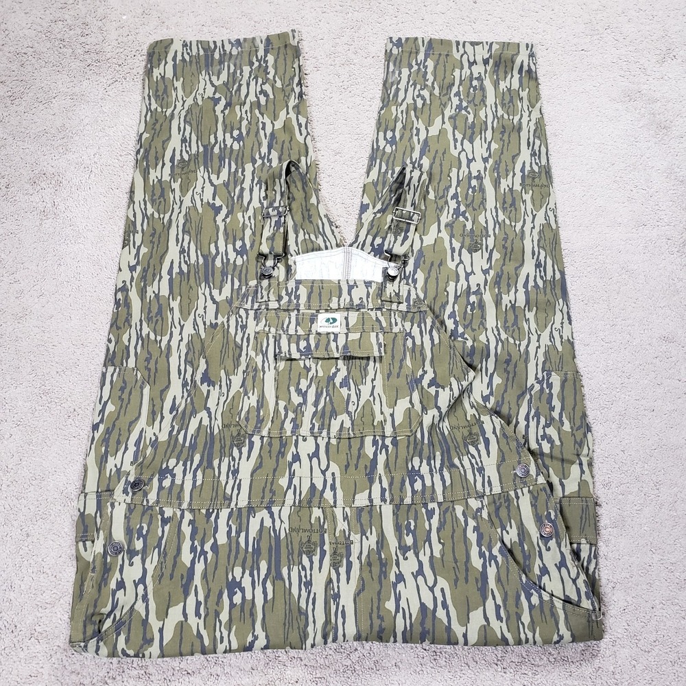 Mossy Oak Camo Bib Overalls Mens 2XL Original Bottomland Cotton Mill Hunting